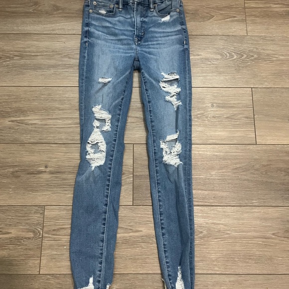 American Eagle The Lu(x)e Jean Women's Distressed Blue Jeans - Picture 1 of 1